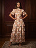 Ridley_London_Pink_Autumn_Walk_Liberty_Print_Silk_Satin_Mathilda_Maxi_Bespoke_Wedding_Guest_Mother_of_The_Bride_Dress_With_Tiered_Skirt_And_Elbow_Length_Sleeves