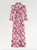 Ridley_London_Magenta_Fuchsia_Pink_Clifford_Floral_Liberty_Print_Silk_Satin_Midi_Mother_of_The_Bride_Dress_with_three_quarter_Sleeves_and_fit_and_flare_skirt