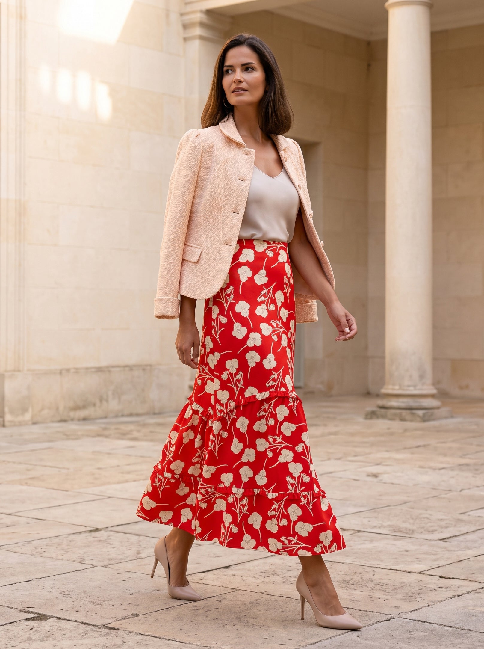 Ridley_London_Red_Radiant_Ros_Silk_Twill_Pansy_Print_Liberty_Silk_Anya_Maxi_Skirt_With_Frounce_Frill_Hem