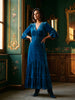 Ridley_London_Seafoam_Blue_Silk_Velvet_Dress_Mother_Of_The_Bride_Wedding_Guest_Dress_with_three_quarter_Sleeves