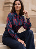 Ridley_London_Teal_Red_Silk_Satin_Elizabeths_Impression_Liberty_Print_Cilla_Pussy_Bow_Long_Sleeved_Blouse_With_Shirred_Cuffs