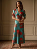 Ridley_London_Turquoise_Orange_Aura_Night_Liberty_Print_Silk_Janie_Bias_Cut_With_Elbow_Lenght_Sleeves_And_Vneck_Maxi_Mother_of_The_Bride_Wedding_Guest_Maxi_Dress