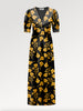 Ridley_London_Silk_Autumn_Winter_Mother_Of_the_Bride_Wedding_Guest_Black_Gold_Radiant_Ros_Liberty_Silk_Satin_Bias_Cut_Janie_Maxi_Dress_with_Elbow_Length_Sleeves