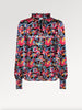 Ridley_London_Black_Red_French_Broacade_silk_Satin_Liberty_Alicia_Top_With_Full_Length_Sleeves_And_Ruflle_Collar 