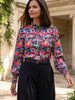 Ridley_London_Black_Red_French_Broacade_silk_Satin_Liberty_Alicia_Top_With_Full_Length_Sleeves_And_Ruflle_Collar