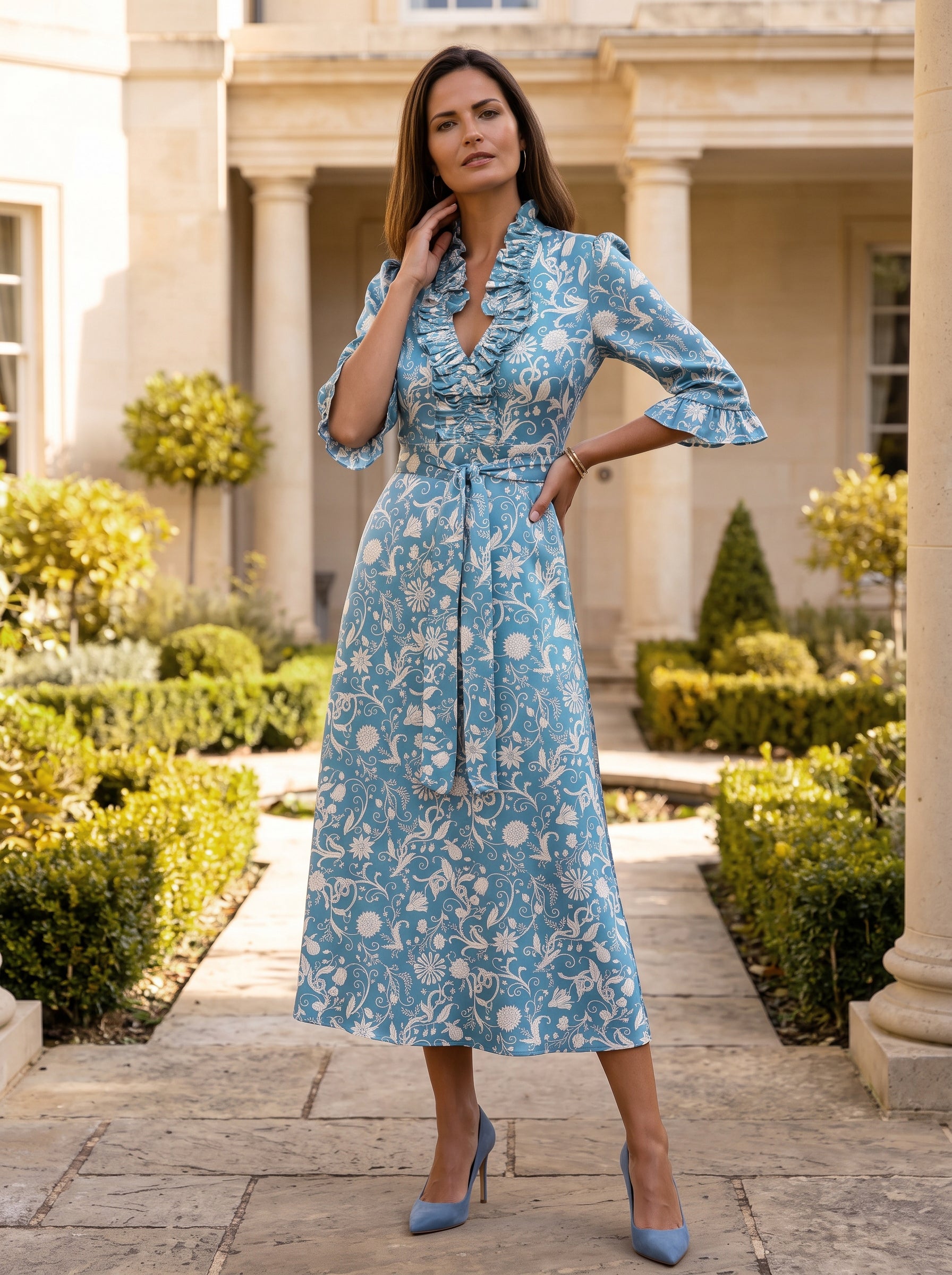 Ridley_London_Wedgewood_Blue_Hesperedes_Evening_Liberty_Print_Silk_Satin_