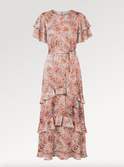 Ridley_London_Dusty_Pink_Blue_Mr_Hunt_Liberty_Print_Silk_Twill_Paisley_Adeline_Maxi_Dress_With_Frounced_Tiered_Skirt_And_Round_Neck