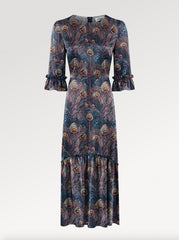 Ridley_London_Silk_Autumn_Winter_Mother_Of_the_Bride_Wedding_Guest_Purple_King_Hera_Peacock_Feather_Liberty_Silk_Twill_Jacqueline_Maxi_Dress