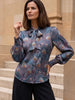 Ridley_London_Purple_Peacock_Feather_Hera_Hana_Silk_Twill_Cilla_Pussy_Bow__Long_Sleeved_Blouse_With_Shirred_Cuffs