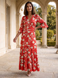 Ridley_London_Red_Cream_Radiant_Ros_Floral_Liberty_Print_Silk_Ellen_Maxi_Mother_of_The_Bride_Dress_with_Three_Quarters_Sleeve