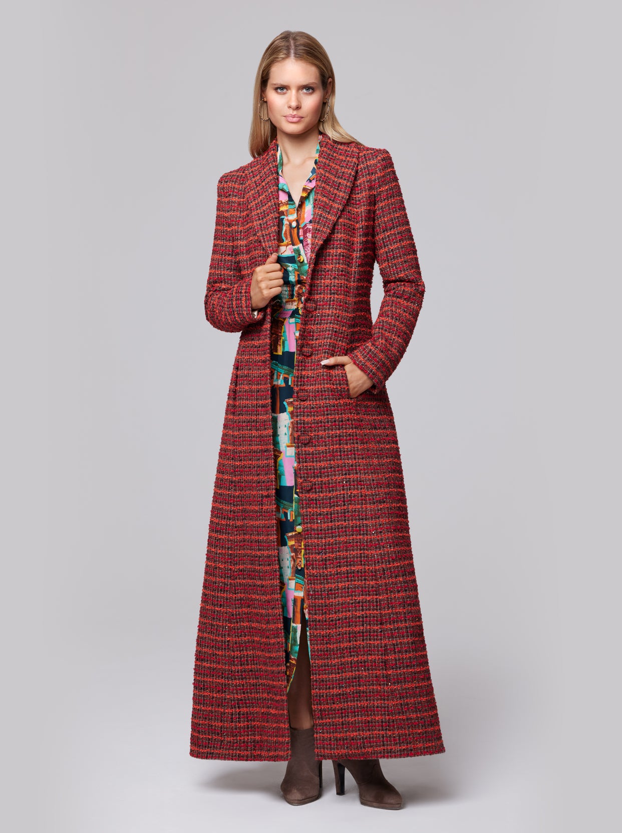 Tweed full sale length coat