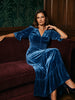Ridley_London_Seafoam_Blue_Silk_Velvet_Dress_Mother_Of_The_Bride_Wedding_Guest_Dress_with_three_quarter_Sleeves