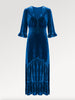 Ridley_London_Seafoam_Blue_Silk_Velvet_Dress_Mother_Of_The_Bride_Wedding_Guest_Dress_with_three_quarter_Sleeves_