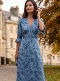 Ridley_London_Silk_Autumn_Winter_Mother_Of_the_Bride_Wedding_Guest_Steel_Blue_Mr_Hunt_Liberty_Print_Paisley_Silk_Satin_Ella_Midi_Dress_with_Elbow_Length_Sleeves_with_ruffle